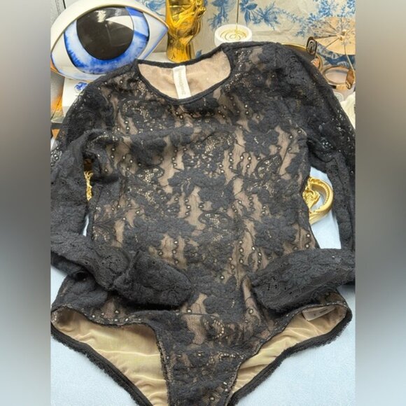 🆕 ZIMMERMANN 🧿 NWT Lace Long Sleeve Bodysuit, Black Sz 0 US 2 - Picture 12 of 16